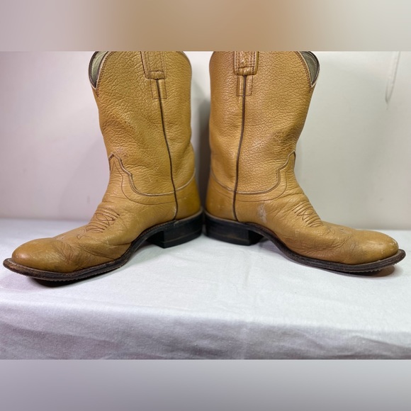 Mens Olathe 16” Tall Brown Cowboy Boots 8.5 10-88912 Light Brown Made In USA - Picture 2 of 11